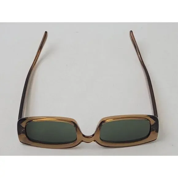 Le Specs Dynamite Tobacco/Green Rectangle Sunglasses 52-22-145 - Picture 6 of 9